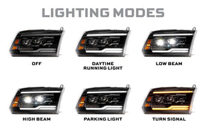 2009-2018 Dodge Ram XB EVO Hybrid LED DRL Projector Headlights