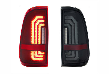 1999-2016 Ford F250 F350 Super Duty Red Smoked Full LED Tail Lights - Fits all models