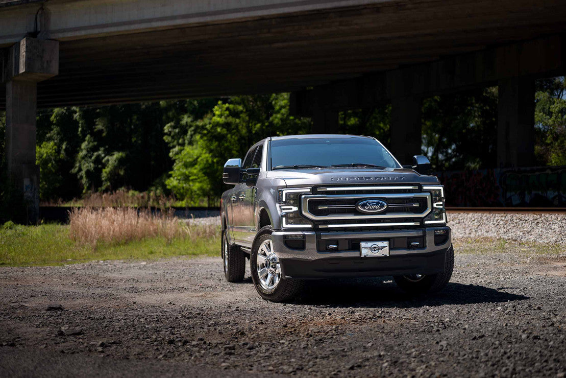 2020-2022 Ford Super Duty F250 Platinum White/Amber LED DRL XBG Grill Light Bar Inserts