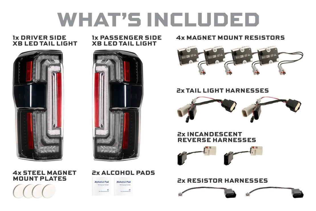 2023-2026+ Ford Super Duty F250 Red Smoked LED Tail Lights