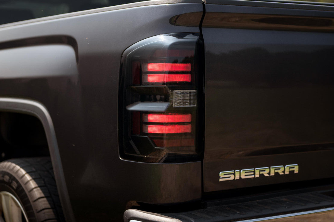 2014-2019 GMC Sierra 1500 2500 Red Smoked LED Tail Lights - Fits all models