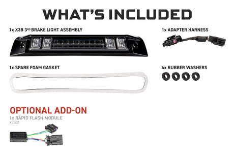 2019-2026+ Ram 1500 X3B Smoked LED 3rd Brake Light - AutoLEDTech.com