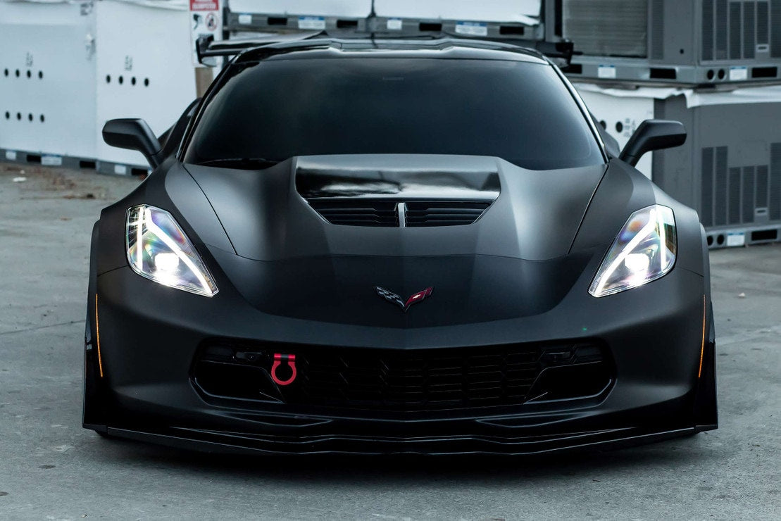 14-19 Chevrolet C7 Corvette FACELIFT LED DRL Projector Headlights - C8 Design