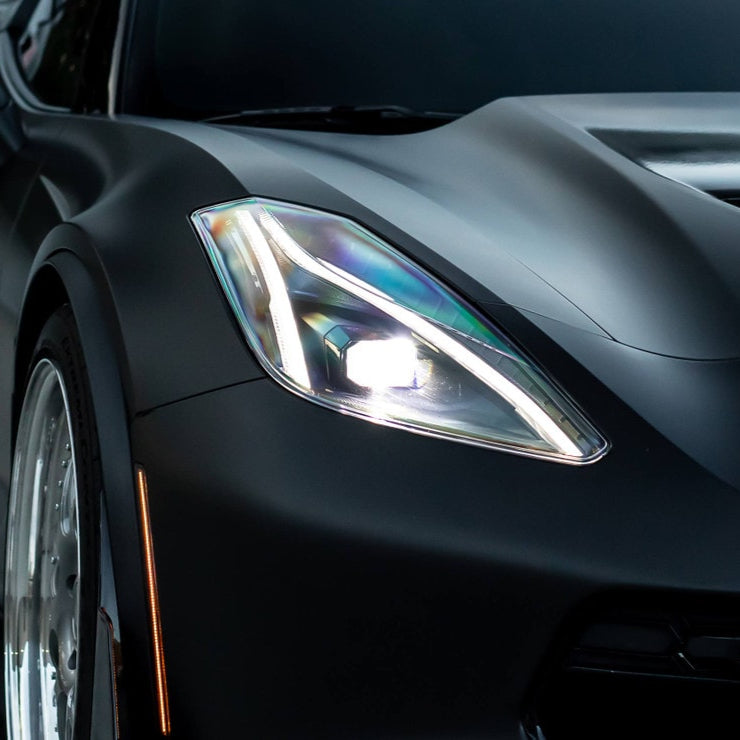 14-19 Chevrolet C7 Corvette FACELIFT LED DRL Projector Headlights - C8 Design