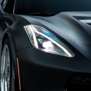 14-19 Chevrolet C7 Corvette FACELIFT LED DRL Projector Headlights - C8 Design