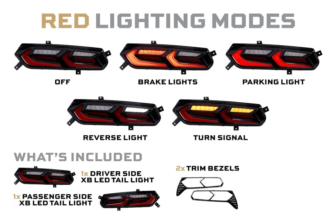 14-19 C7 Corvette Red Smoked XB LED Tail Lights Assemblies