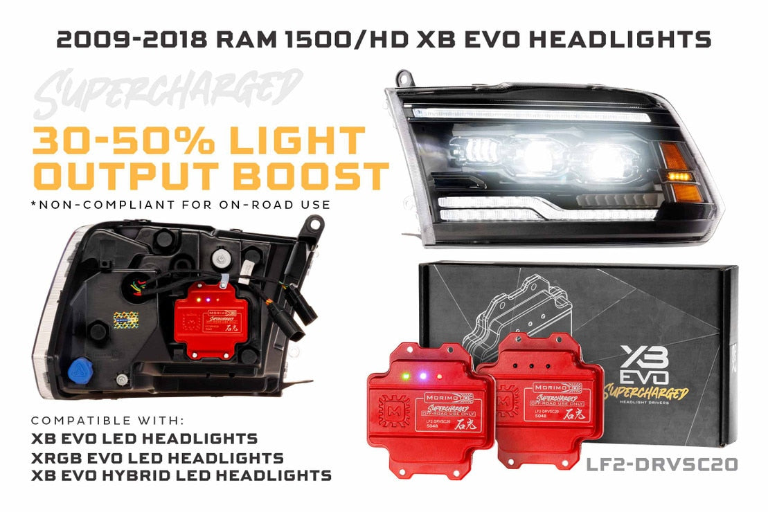2009-2018 Dodge Ram XB EVO Hybrid LED DRL Projector Headlights