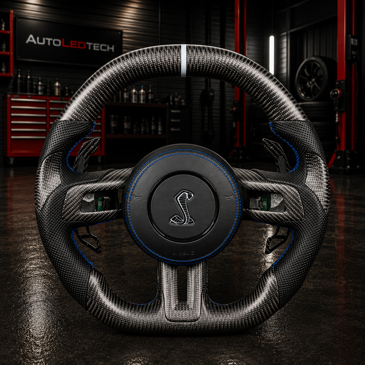 2015-2023 Ford Mustang Carbon Fiber Steering Wheel