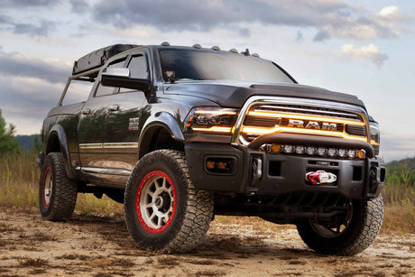 2013-2018 Dodge Ram White Amber LED DRL XBG Grill Light Assembly - AutoLEDTech.com