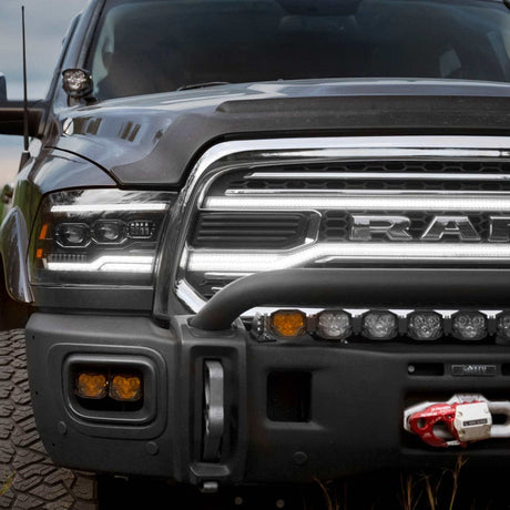 2013-2018 Dodge Ram White Amber LED DRL XBG Grill Light Assembly - AutoLEDTech.com