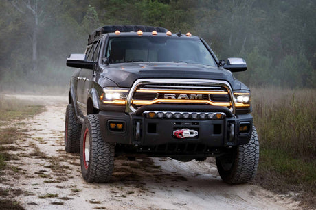 2013-2018 Dodge Ram White Amber LED DRL XBG Grill Light Assembly - AutoLEDTech.com