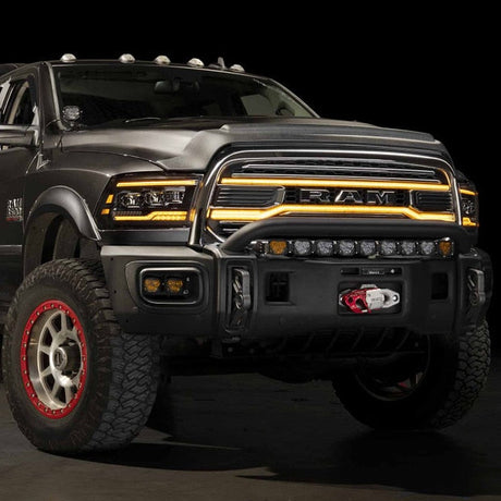 2013-2018 Dodge Ram White Amber LED DRL XBG Grill Light Assembly - AutoLEDTech.com