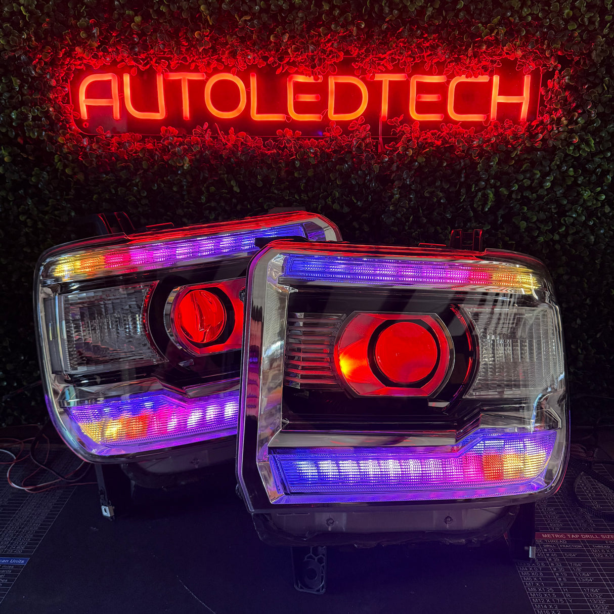 2014-2019 GMC Sierra HD RGBW Flow Series LED DRL Headlights