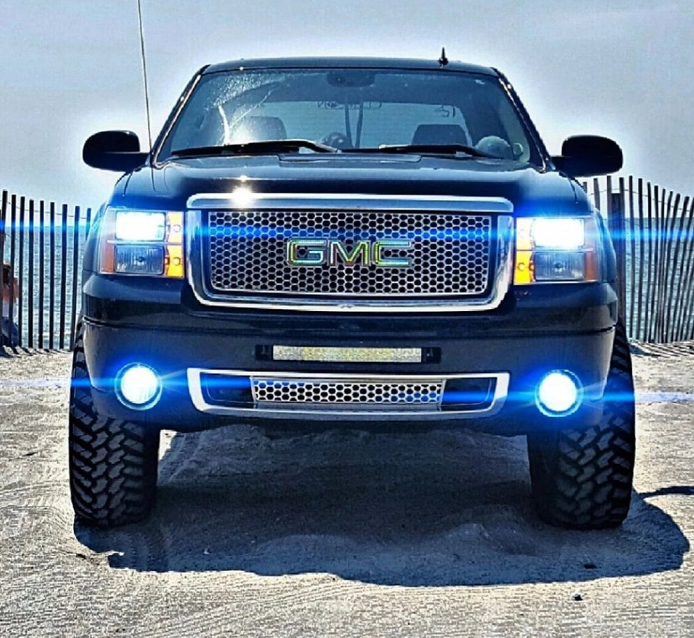 Illuminated GMC RGBW LED Badge Emblem Logo (RGBW | Flow Series) LED headlight kit AutoLEDTech Oracle Lighting Trendz Flow Series RGBHaloKits OneUpLighting Morimoto