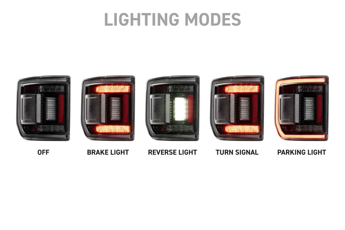2020-2026+ Jeep Gladiator JT Smoked XB LED Tail Lights - Low Profile - AutoLEDTech.com
