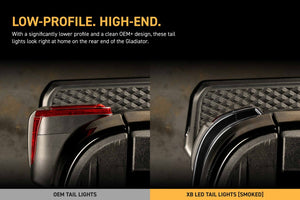 2020-2026+ Jeep Gladiator JT Smoked XB LED Tail Lights - Low Profile - AutoLEDTech.com