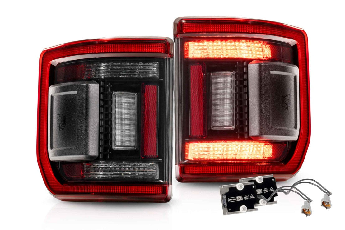 2020-2026+ Jeep Gladiator JT Smoked XB LED Tail Lights - Low Profile - AutoLEDTech.com