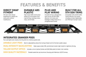 2014-2024 Toyota 4Runner Amber LED XBG DRL Grill Light Assembly - AutoLEDTech.com
