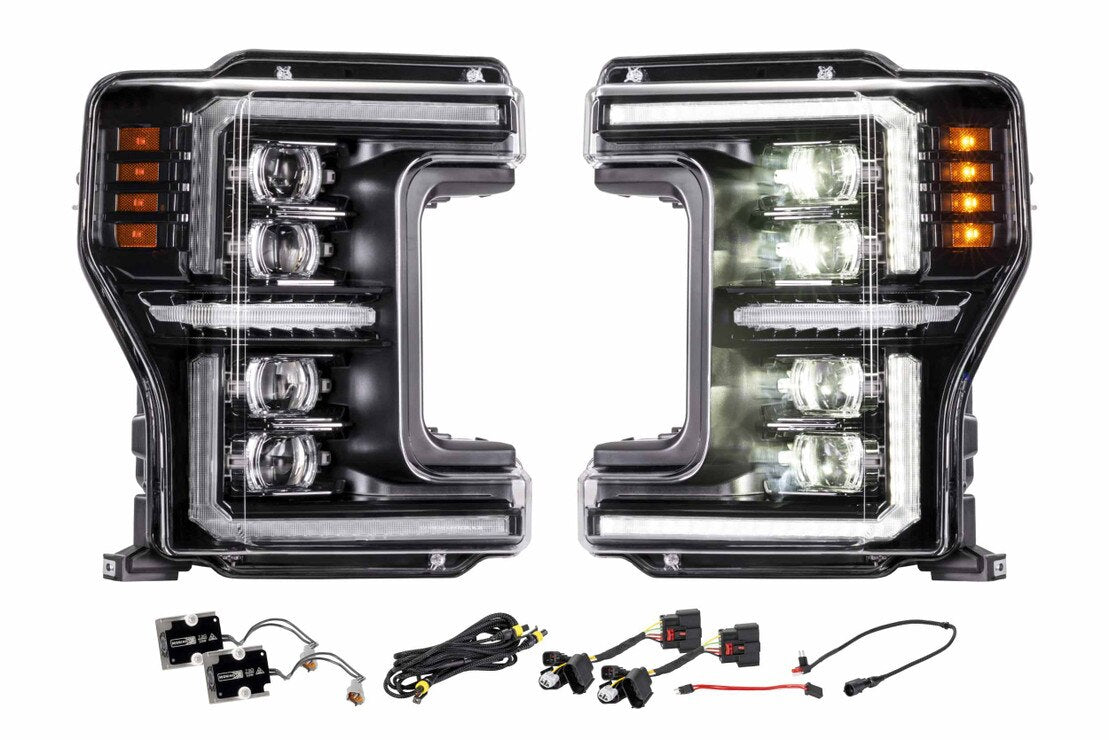 2017-2019 Ford Super Duty XB EVO LED DRL Projector Headlights - AutoLEDTech.com