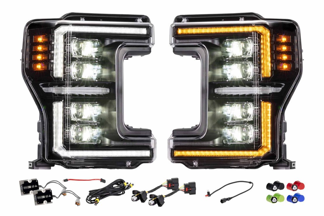 2017-2019 Ford Super Duty XB EVO LED DRL Projector Headlights - AutoLEDTech.com