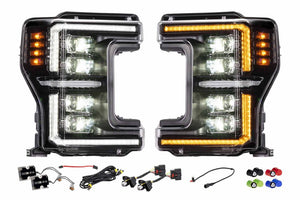 2017-2019 Ford Super Duty XB EVO LED DRL Projector Headlights - AutoLEDTech.com