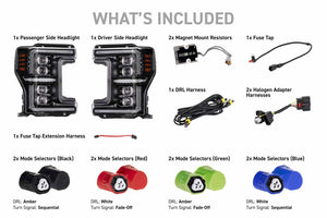 2017-2019 Ford Super Duty XB EVO LED DRL Projector Headlights - AutoLEDTech.com