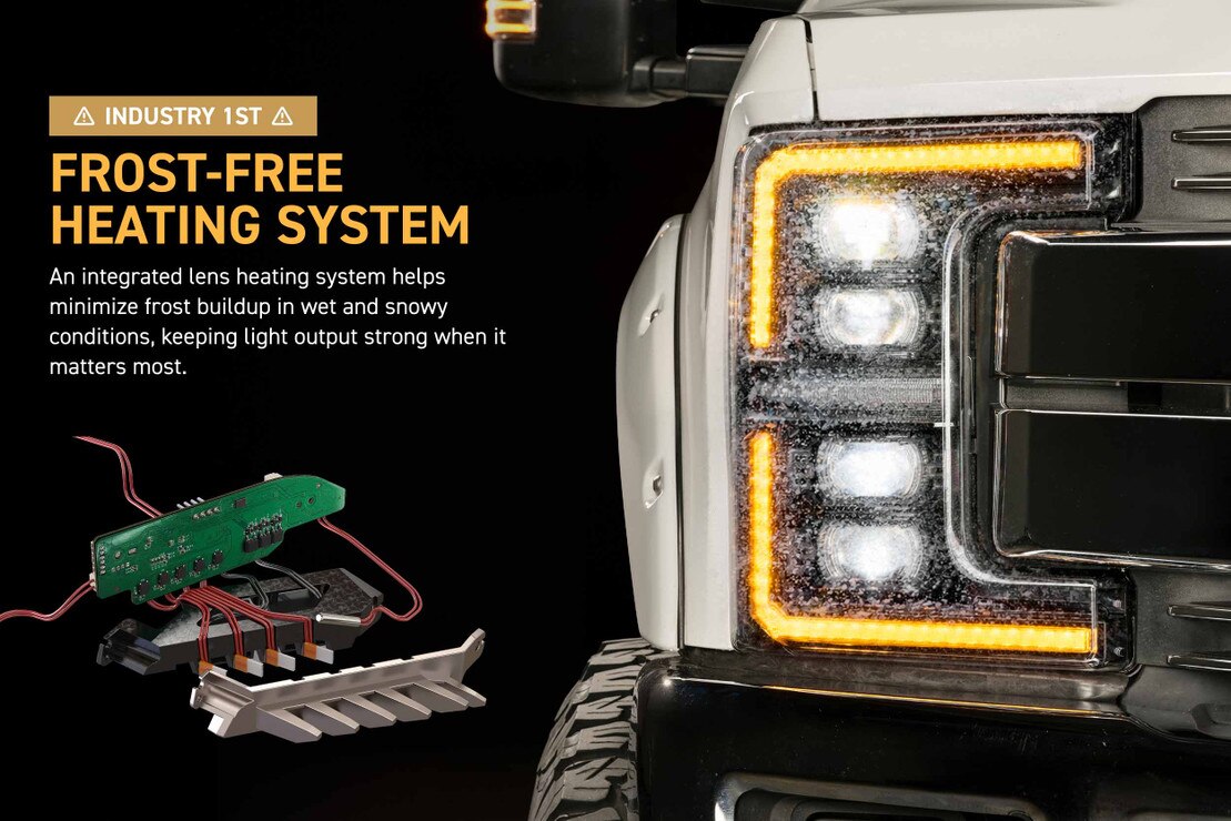 2017-2019 Ford Super Duty XB EVO LED DRL Projector Headlights - AutoLEDTech.com