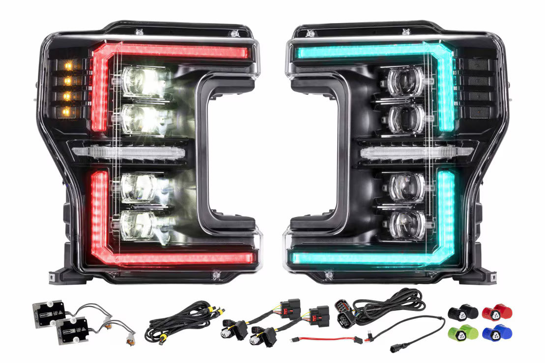 2017-2019 Ford Super Duty XRGB EVO LED DRL Projector Headlights - AutoLEDTech.com