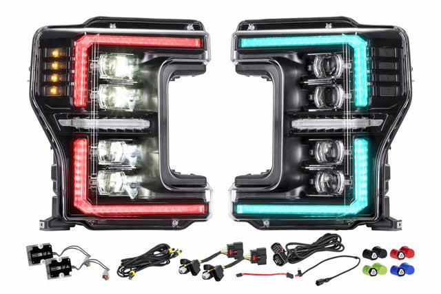 2017-2019 Ford Super Duty XRGB EVO LED DRL Projector Headlights - AutoLEDTech.com