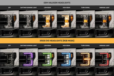 2017-2019 Ford Super Duty XRGB EVO LED DRL Projector Headlights - AutoLEDTech.com