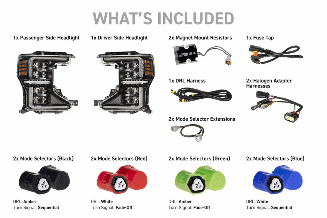 2020-2022 Ford Super Duty XB EVO LED DRL Projector Headlights - AutoLEDTech.com
