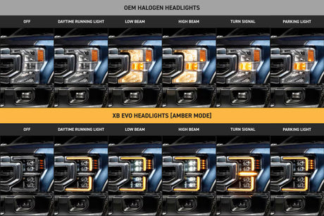 2020-2022 Ford Super Duty XB EVO LED DRL Projector Headlights - AutoLEDTech.com