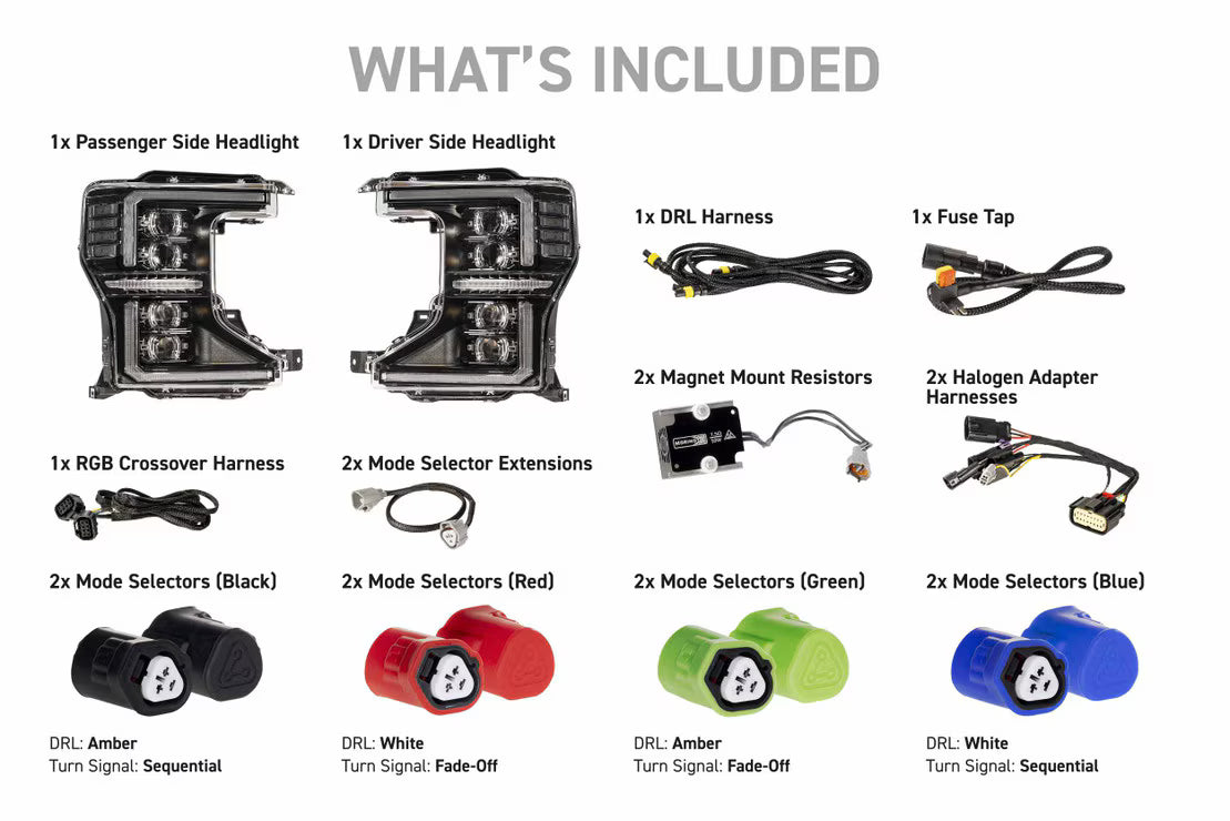 2020-2022 Ford Super Duty XRGB EVO LED DRL Projector Headlights - AutoLEDTech.com
