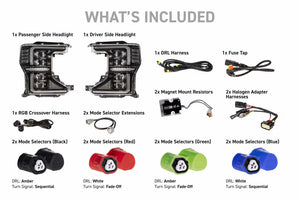 2020-2022 Ford Super Duty XRGB EVO LED DRL Projector Headlights - AutoLEDTech.com