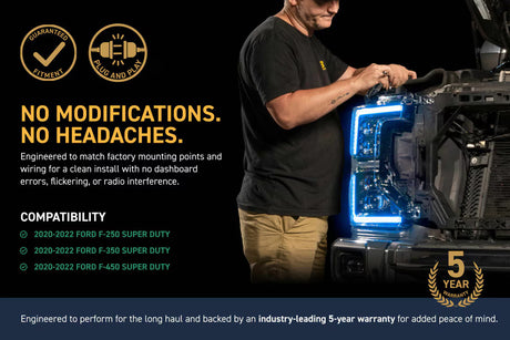 2020-2022 Ford Super Duty XRGB EVO LED DRL Projector Headlights - AutoLEDTech.com