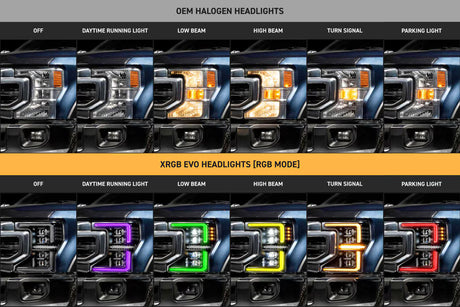 2020-2022 Ford Super Duty XRGB EVO LED DRL Projector Headlights - AutoLEDTech.com