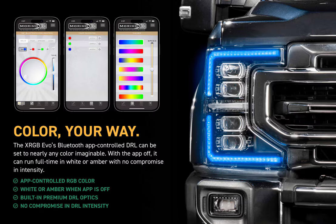 2020-2022 Ford Super Duty XRGB EVO LED DRL Projector Headlights - AutoLEDTech.com
