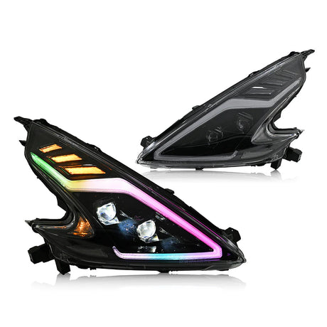 2009-2020 Nissan 370Z Z34 Fairlady RGB LED DRL Headlights - AutoLEDTech.com