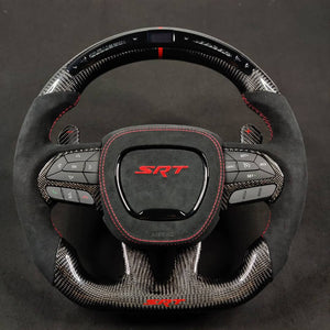 2015-2023 Dodge Charger Challenger Custom Carbon Fiber LED Steering Wheel - AutoLEDTech.com
