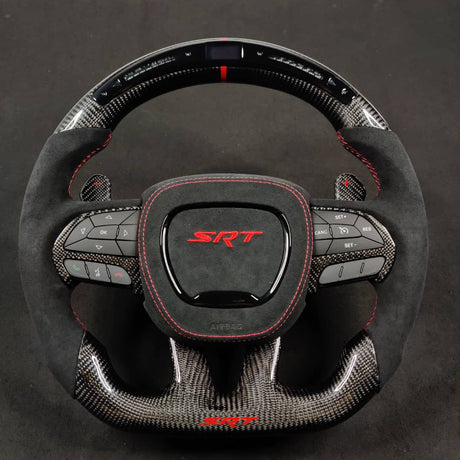 2015-2023 Dodge Charger Challenger Custom Carbon Fiber LED Steering Wheel - AutoLEDTech.com