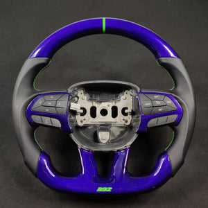 2015-2023 Dodge Charger Challenger Custom Carbon Fiber LED Steering Wheel - AutoLEDTech.com