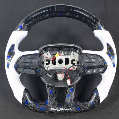 2015-2023 Dodge Charger Challenger Custom Carbon Fiber LED Steering Wheel - AutoLEDTech.com