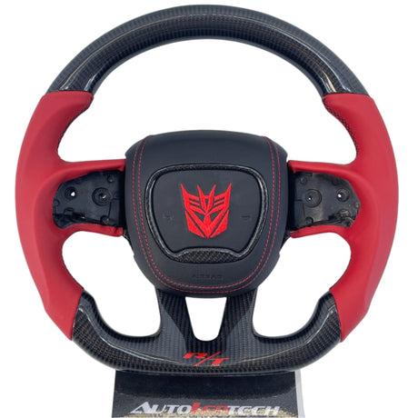 2015-2023 Dodge Charger Challenger Custom Carbon Fiber LED Steering Wheel - AutoLEDTech.com