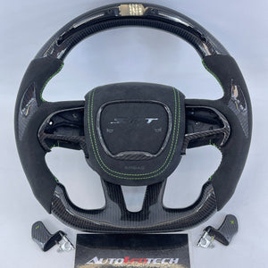 2015-2023 Dodge Charger Challenger Custom Carbon Fiber LED Steering Wheel - AutoLEDTech.com