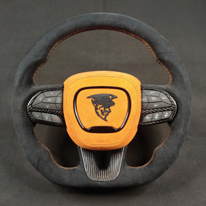 2015-2023 Dodge Charger Challenger Custom Carbon Fiber LED Steering Wheel - AutoLEDTech.com