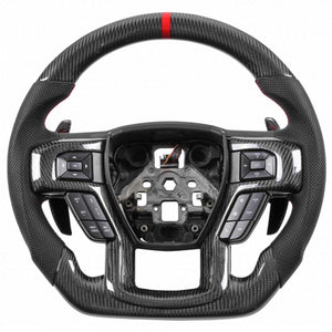 2009-2014 Ford Raptor & F150 Custom Carbon Fiber Steering Wheel w/ LED Display - AutoLEDTech.com