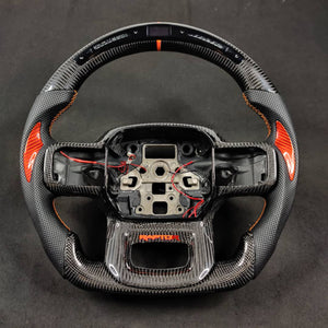 2009-2014 Ford Raptor & F150 Custom Carbon Fiber Steering Wheel w/ LED Display - AutoLEDTech.com
