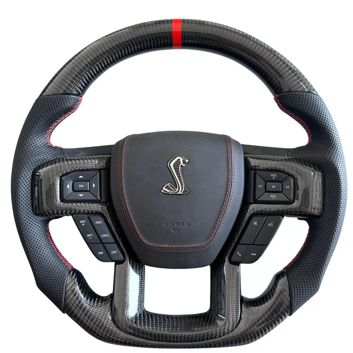2009-2014 Ford Raptor & F150 Custom Carbon Fiber Steering Wheel w/ LED Display - AutoLEDTech.com