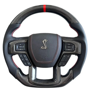 2009-2014 Ford Raptor & F150 Custom Carbon Fiber Steering Wheel w/ LED Display - AutoLEDTech.com
