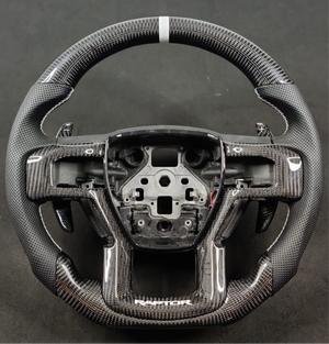 2009-2014 Ford Raptor & F150 Custom Carbon Fiber Steering Wheel w/ LED Display - AutoLEDTech.com